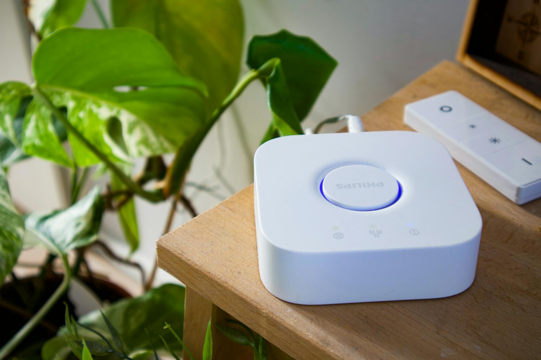 Smart home hub in a contemporary living room